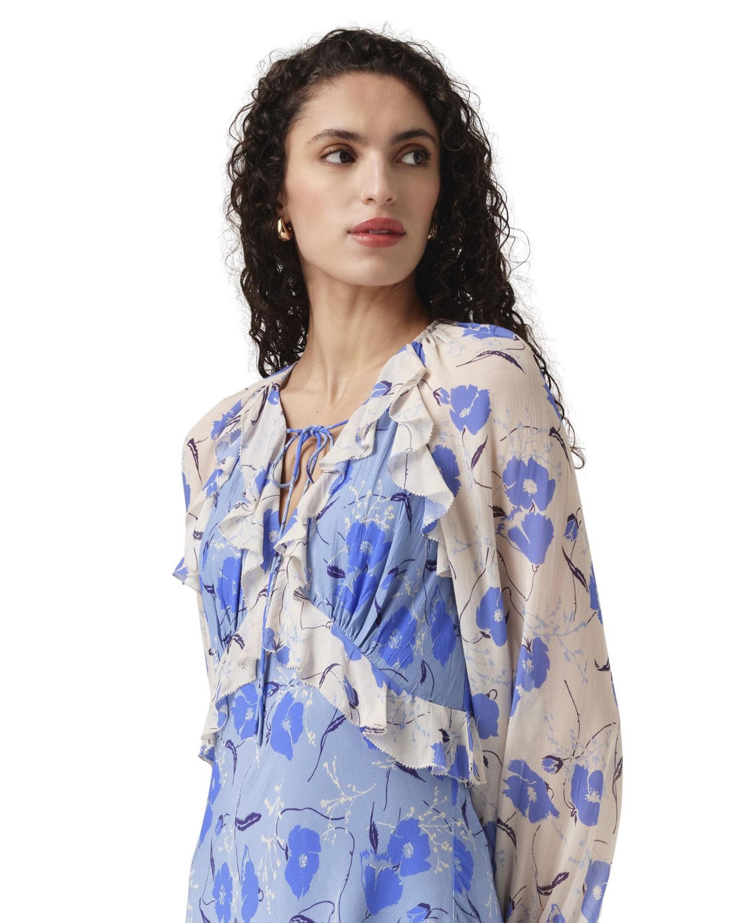 Women's Naomi Floral Long-Sleeve Midi Dress