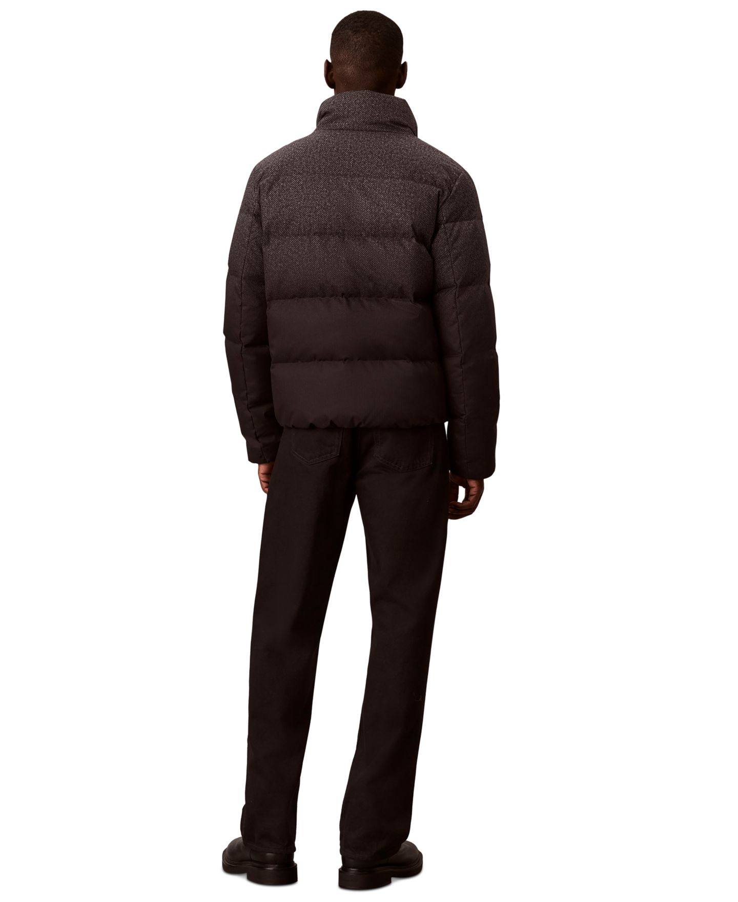 Мужская куртка Calvin Klein Puffer Herringbone Down, цвет: Угольный меланжевый — фото 5