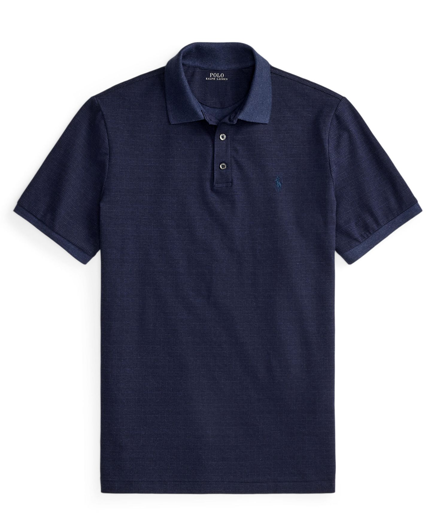 Мужское поло Polo Ralph Lauren Classic-Fit Stretch Mesh Polo Shirt, цвет: Тёмно-синий меланжевый — фото 5