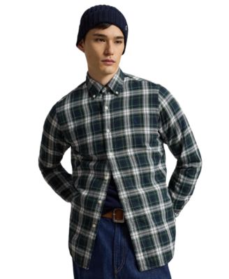 Men's Double-Face Oxford Plaid Classic-Fit Shirt