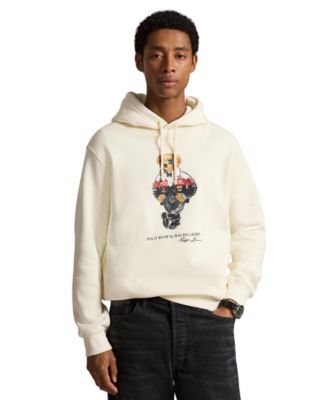 Men's Polo Bear Long-Sleeve Graphic Hoodie