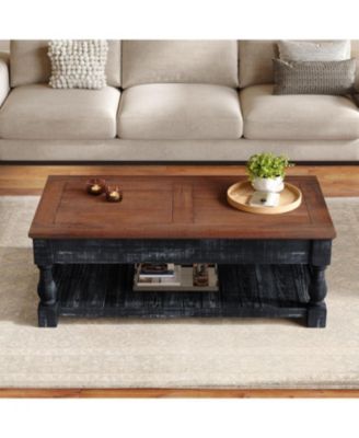 Lift Top Coffee Table with Storage, 3 Hidden Storage Trays and Open Shelf, for Living Room,Small Space