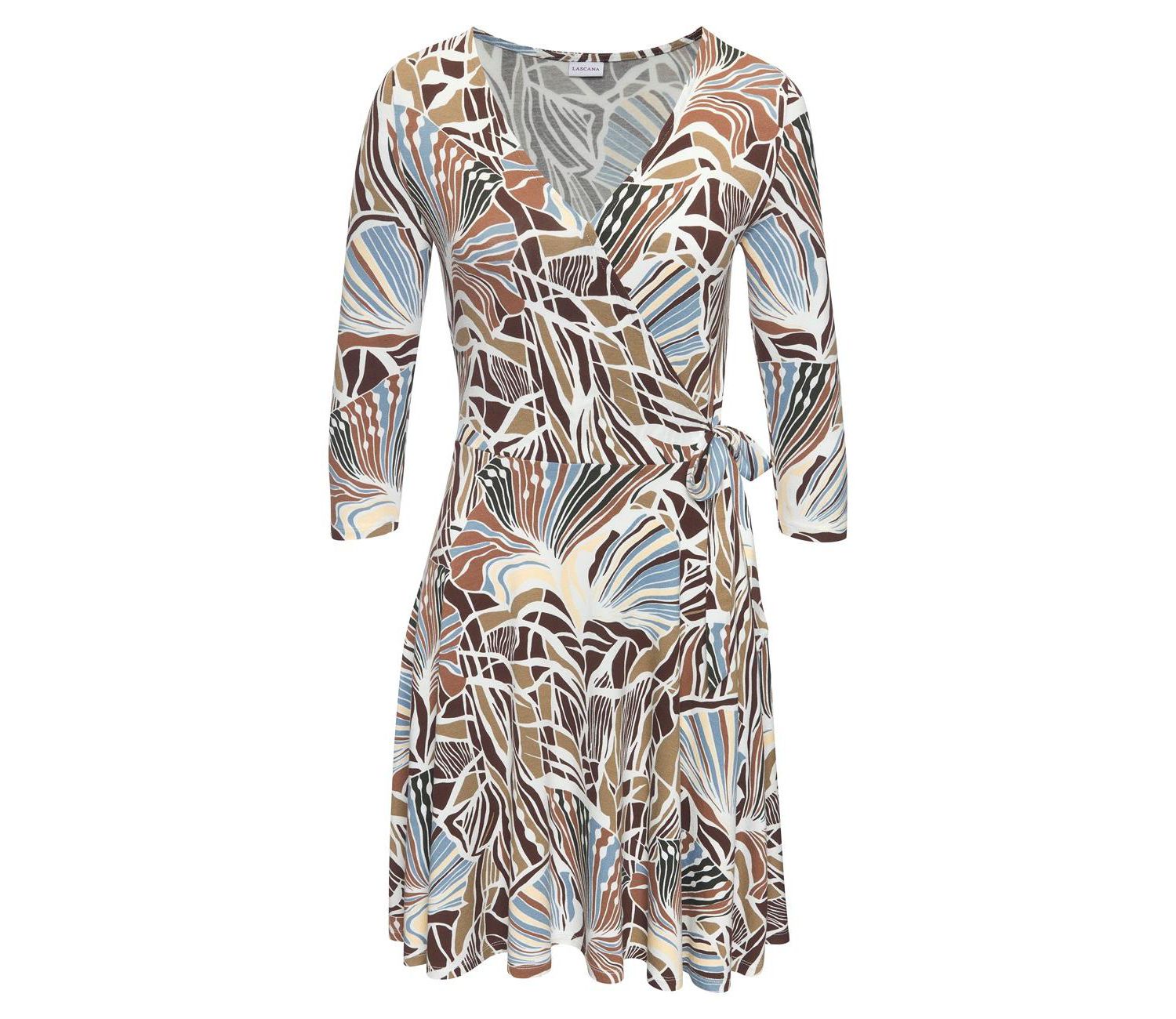 Women's V-Neck A-Line Wrap-Look Dress