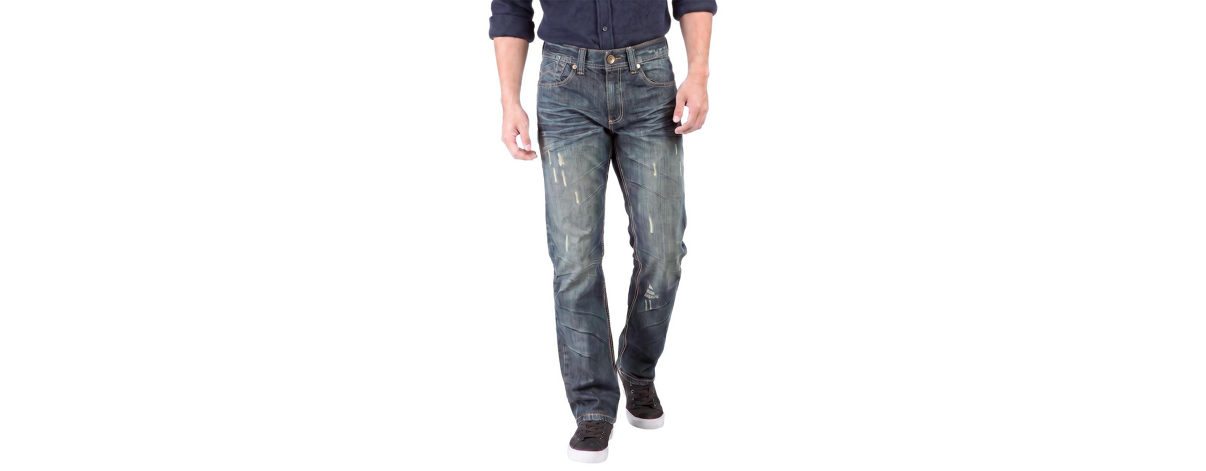 Level 7 Men's Justin Relaxed-Straight Handcrafted-Vintage Jeans