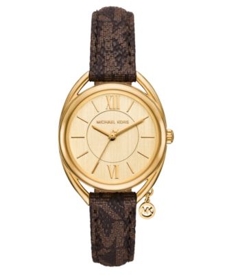 Women's Luxury Leia Quartz Brown Leather Watch 33mm
