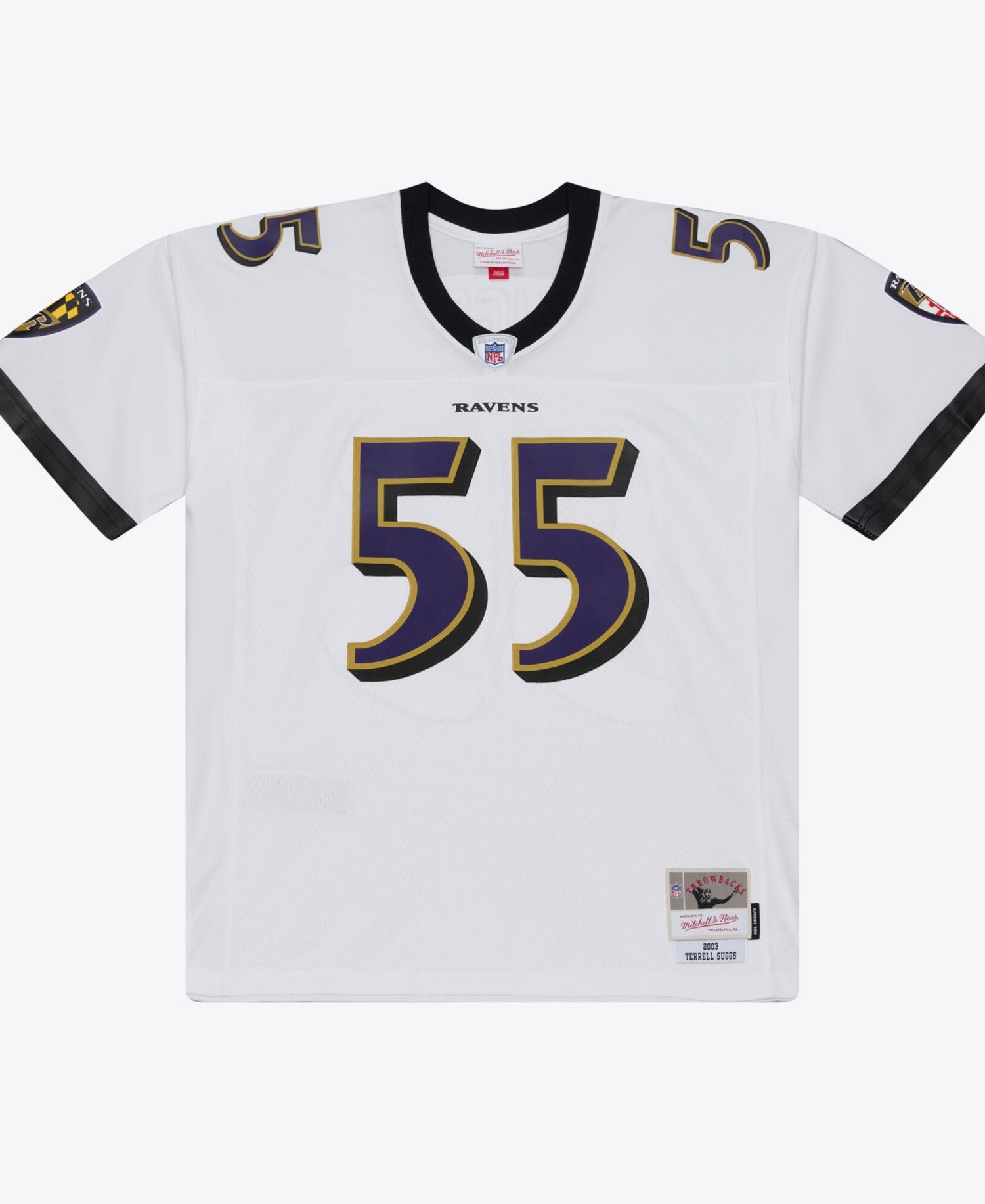 Men's Terrell Suggs White Baltimore Ravens 2003 Legacy Replica Player Jersey