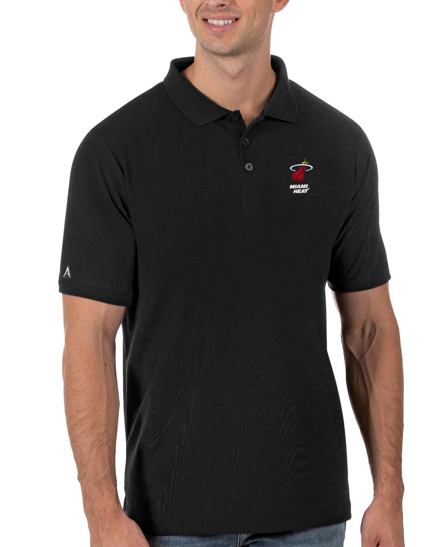 Men's Black Miami Heat Legacy Pique Polo
