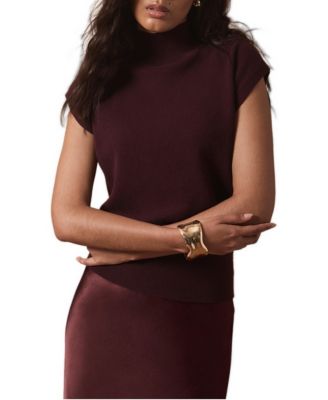 Women's Sleeveless High Neck Knit Top