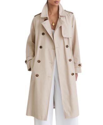 Women's Azura Double-Breasted Removable Quilted Hooded Insert Trench Coat