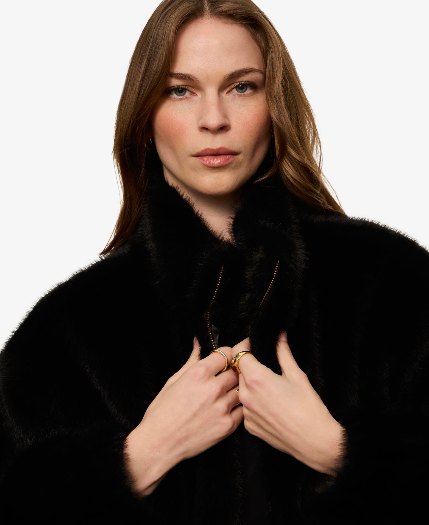 Женская куртка Sanctuary Everest Faux Fur Funnel-Neck Zipper Bomber, цвет: Чёрный — фото 7
