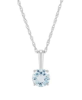 Birthstone Pendant 18" Necklace in 10k Yellow or White Gold (Available in Cultured Freshwater Pearl, Peridot, Amethyst, Garnet, Citrine, Aquamarine, Blue Topaz, and Lab-Grown Opal, White Sapphire, Sapphire, Ruby, Emerald)