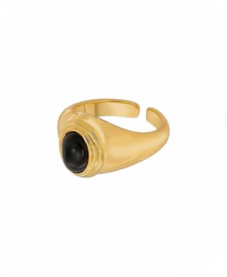 Gaeta Statement Adjustable Ring 14k Gold Plated Vintage