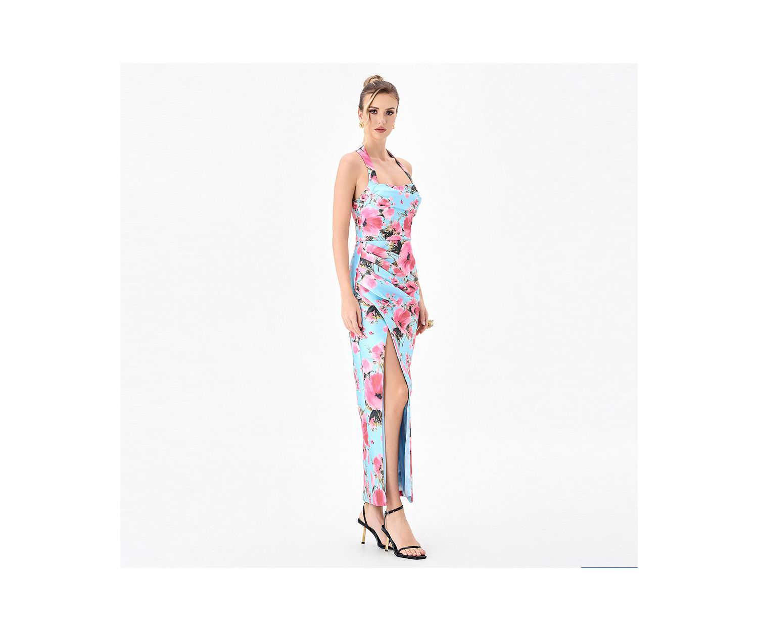 Women's Dillian Halter Floral-Print Midi Dress