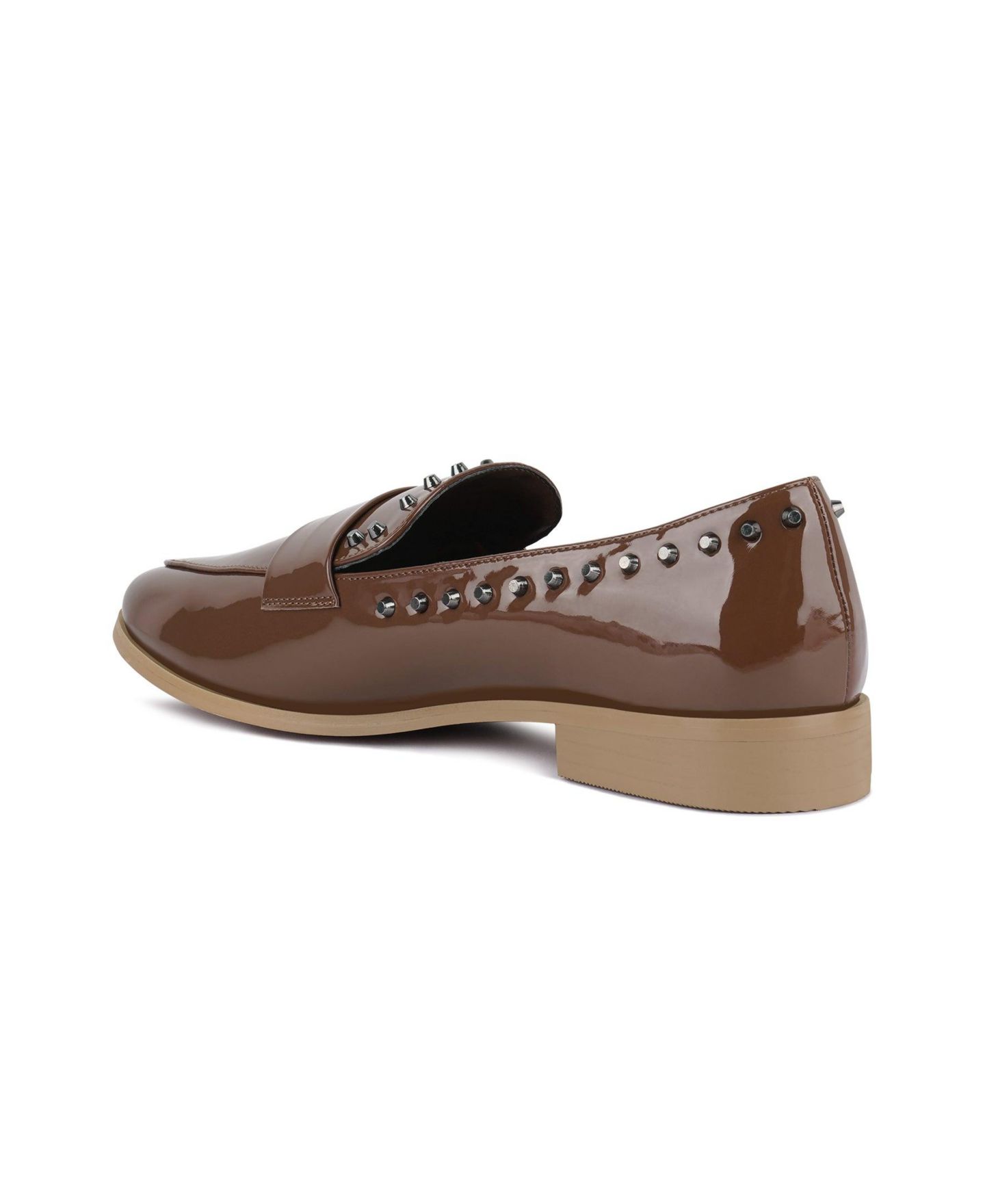 Женские туфли Rag & Co Emilia Patent Stud Penny, цвет: Бежевый / Хаки — фото 10