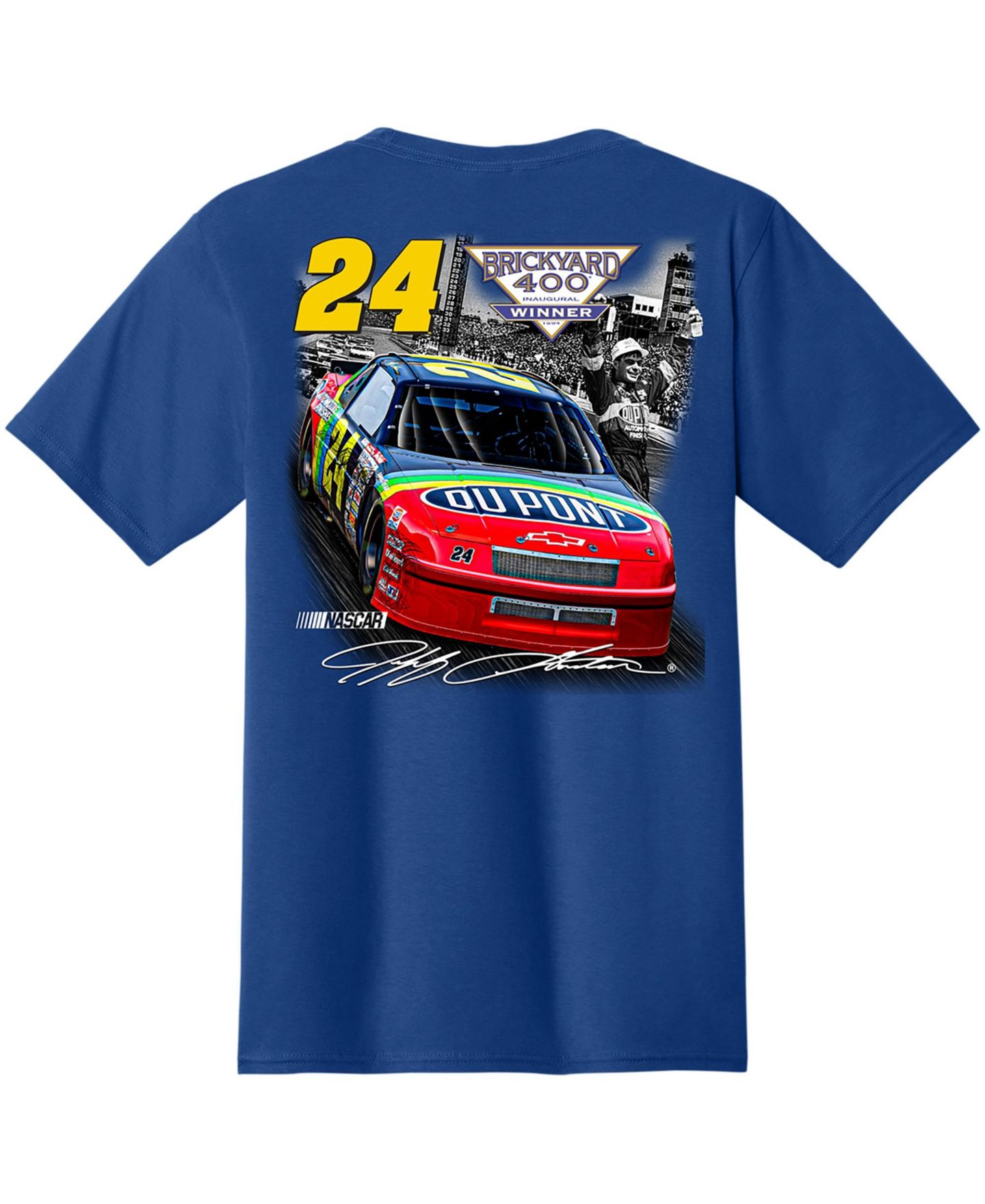 Мужская футболка Classic Ink Royal Jeff Gordon Inaugural Brickyard 400 Winner — фото 3