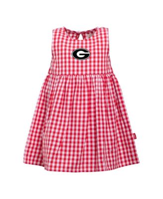 Baby Girls  Red Georgia Bulldogs Loren Gingham Dress