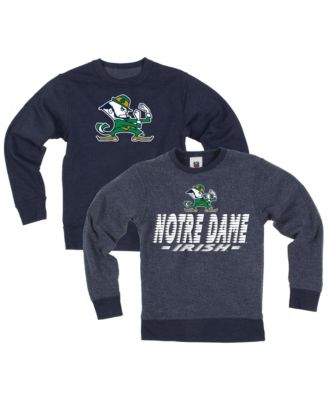 Big Boys and Girls  Navy Notre Dame Fighting Irish Reversible Sweatshirt