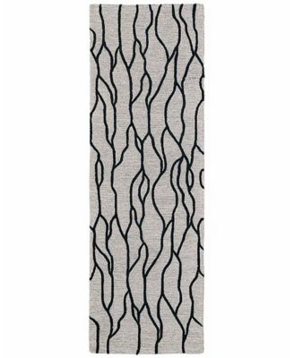 Enzo R8734 Black 2'6" x 8' Runner Rug