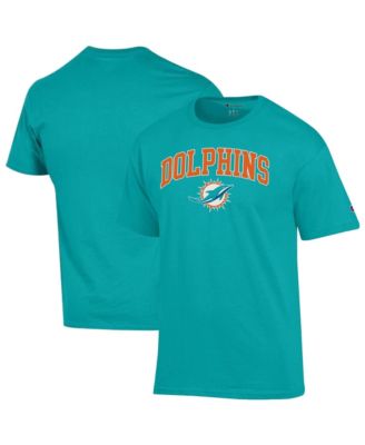 Men's Aqua Miami Dolphins Arch Over Logo T-Shirt