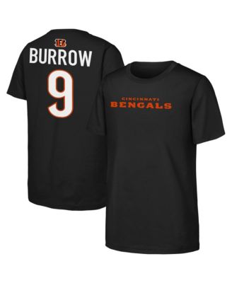 Big Boys and Girls Joe Burrow Black Cincinnati Bengals Name & Number T-Shirt