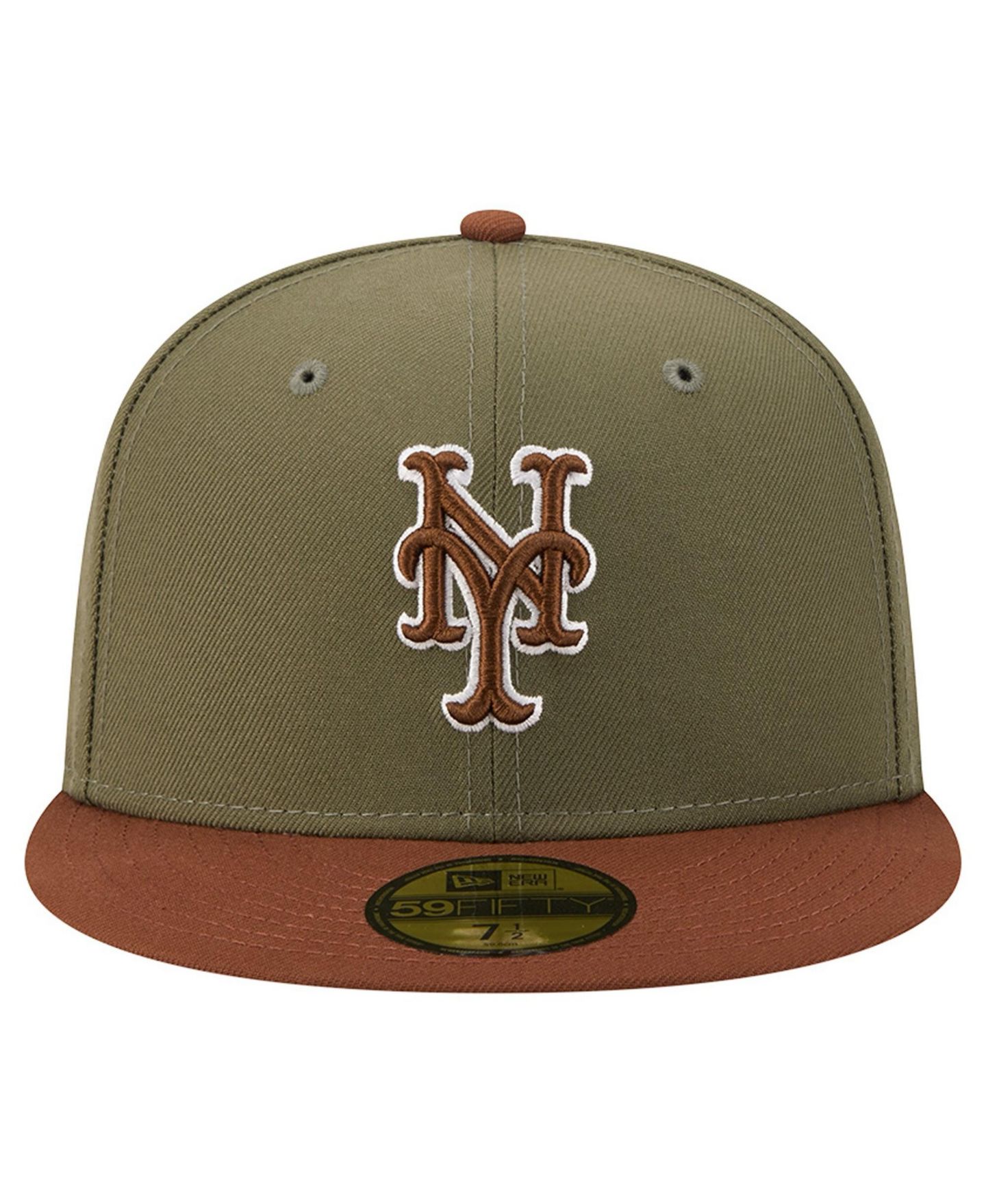 Мужские головные уборы New Era Olive/Brown New York Mets Color Pack 59FIFTY Fitted Hat — фото 2