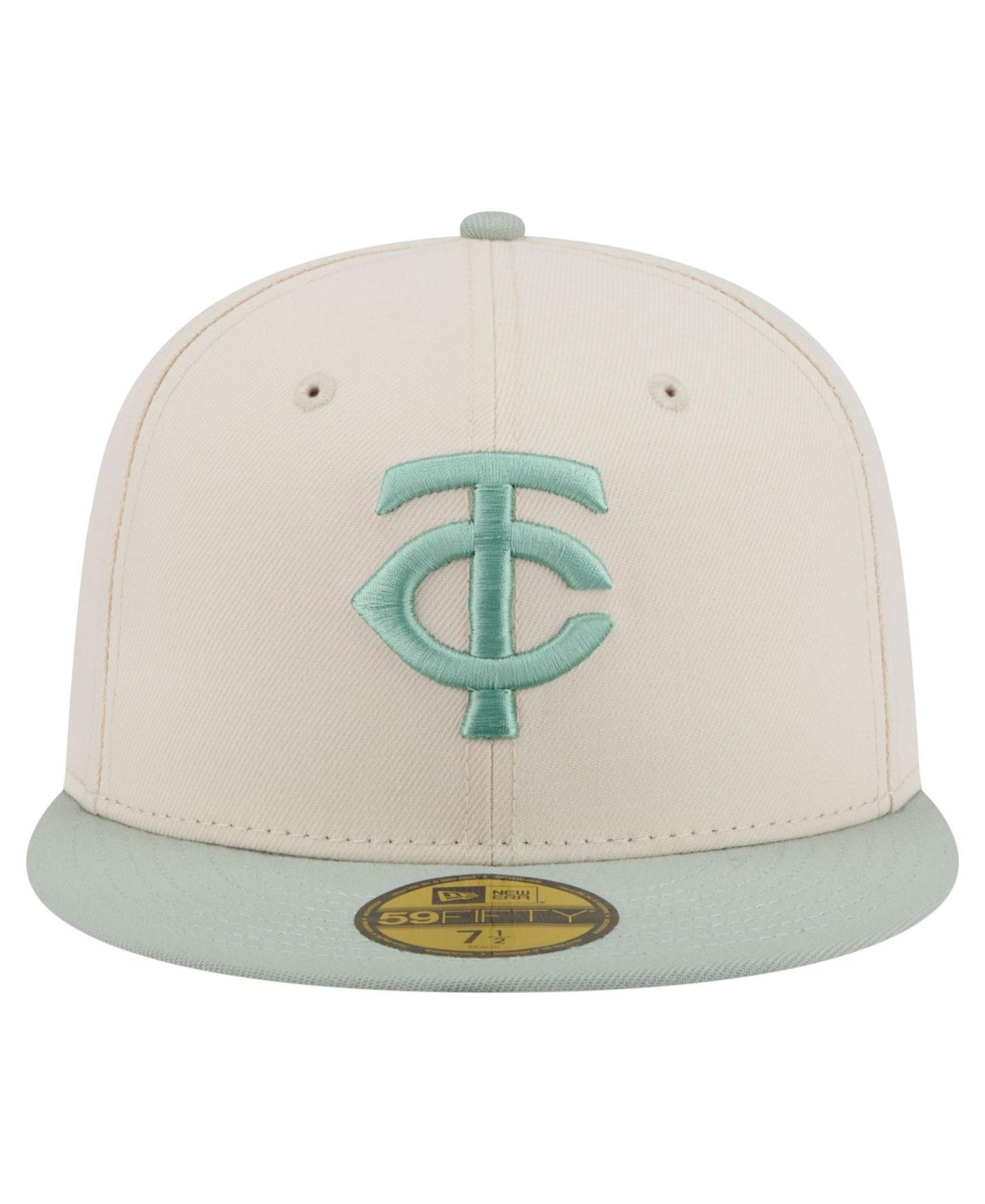 Мужские головные уборы New Era Cream/Green Minnesota Twins Color Pack 59FIFTY Fitted Hat — фото 2