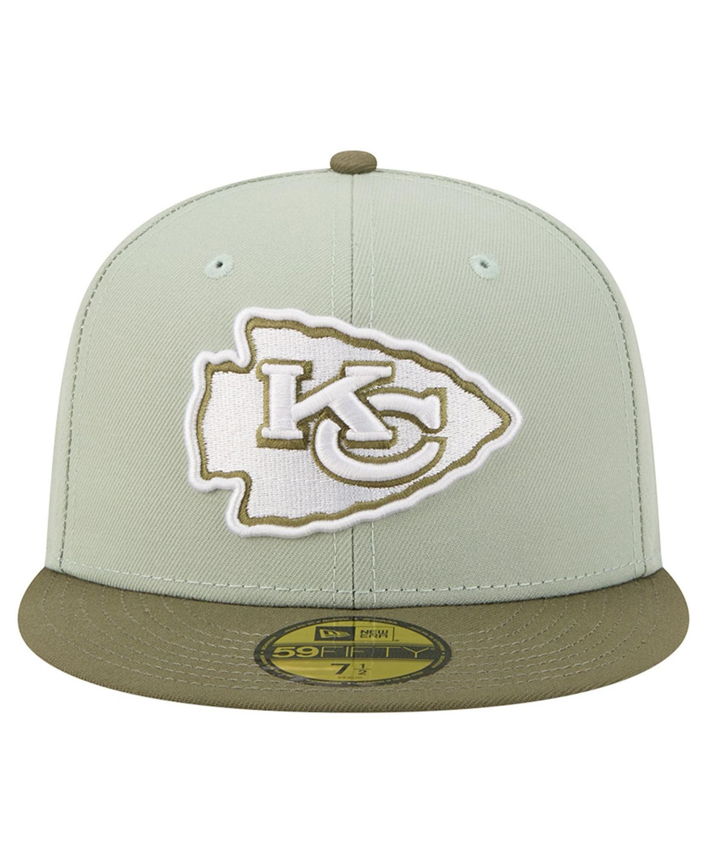 Мужские головные уборы New Era Light Green/Olive Kansas City Chiefs Color Pack 59FIFTY Fitted Hat — фото 2