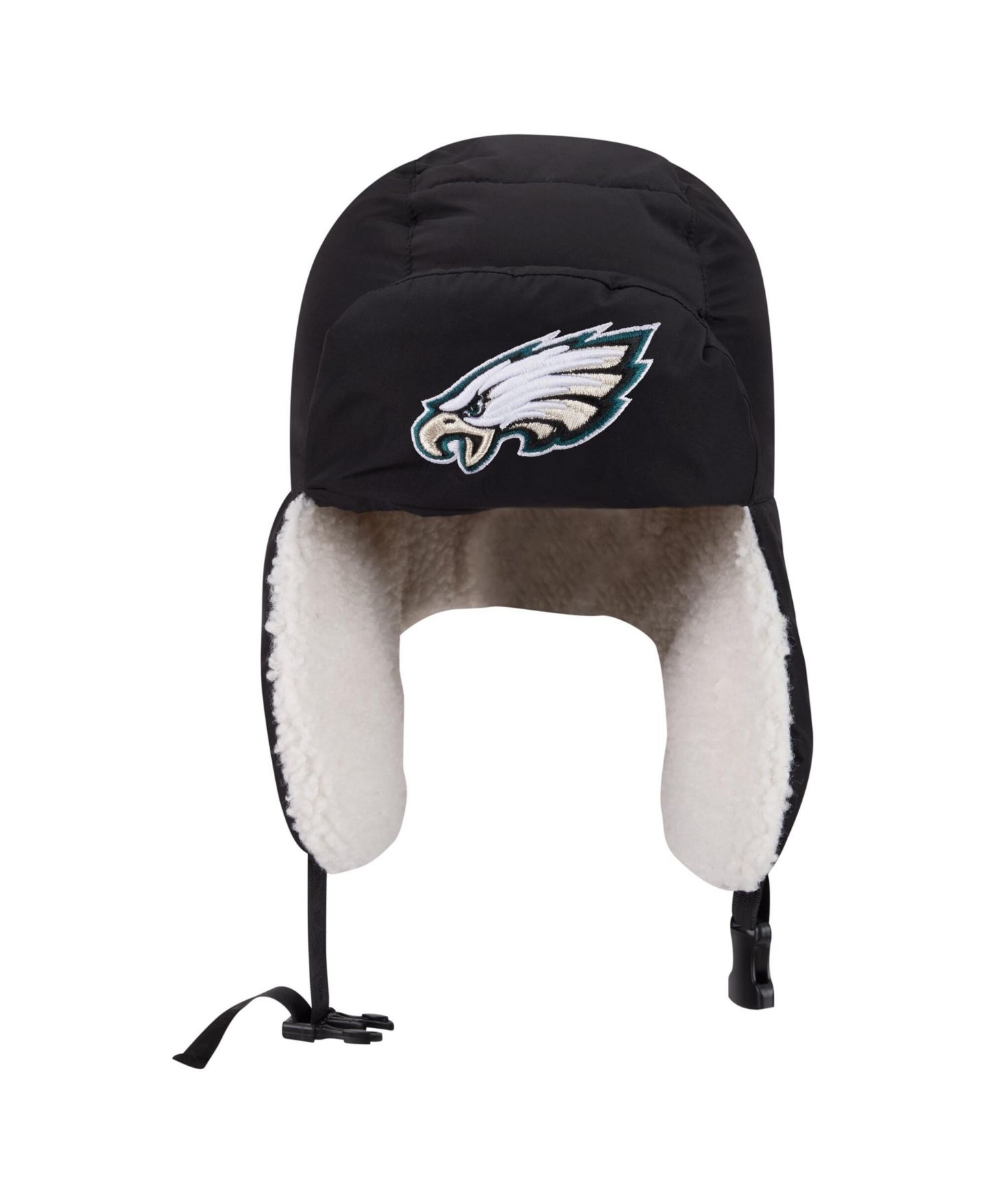 Мужские головные уборы New Era X Alpha Industries Black Philadelphia Eagles Puffer Quilted Trapper Hat — фото 2