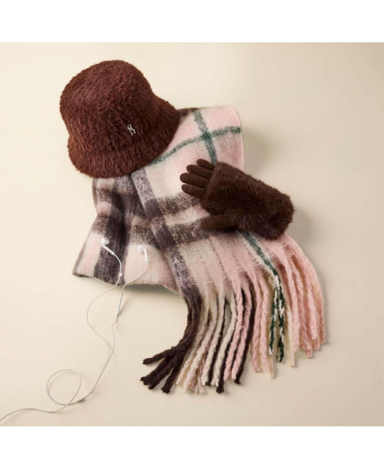 Faux-Fur-Cuff Cozy Knit Gloves