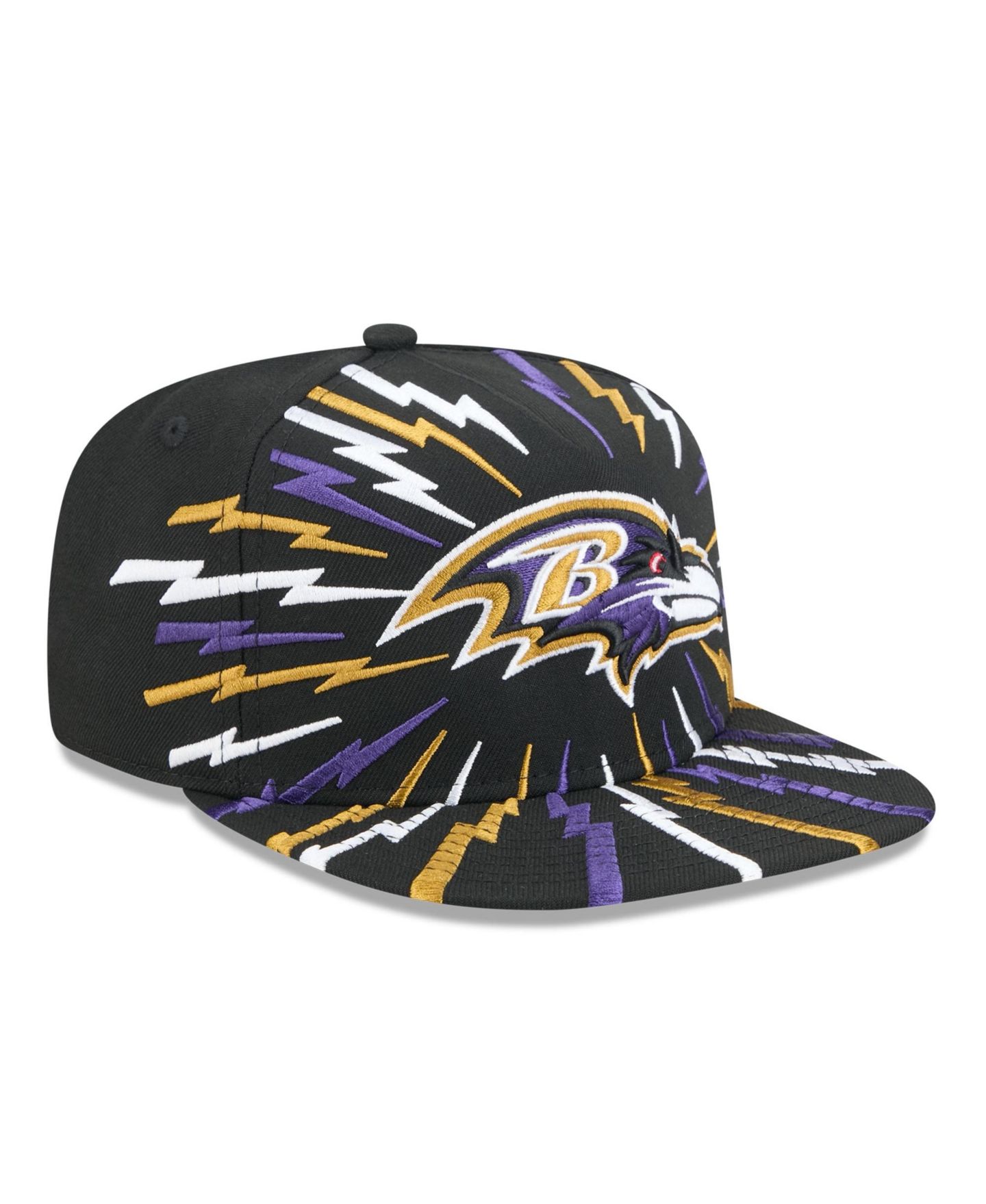 Мужская кепка New Era Black Baltimore Ravens Bolt A-Frame 9FIFTY Snapback Hat — фото 3