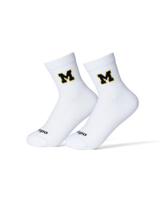 Men's and Women's White Michigan Wolverines Quarter-Length Socks