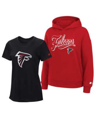 Women's  Black/Red Atlanta Falcons Hoodie & T-Shirt Combo Pack