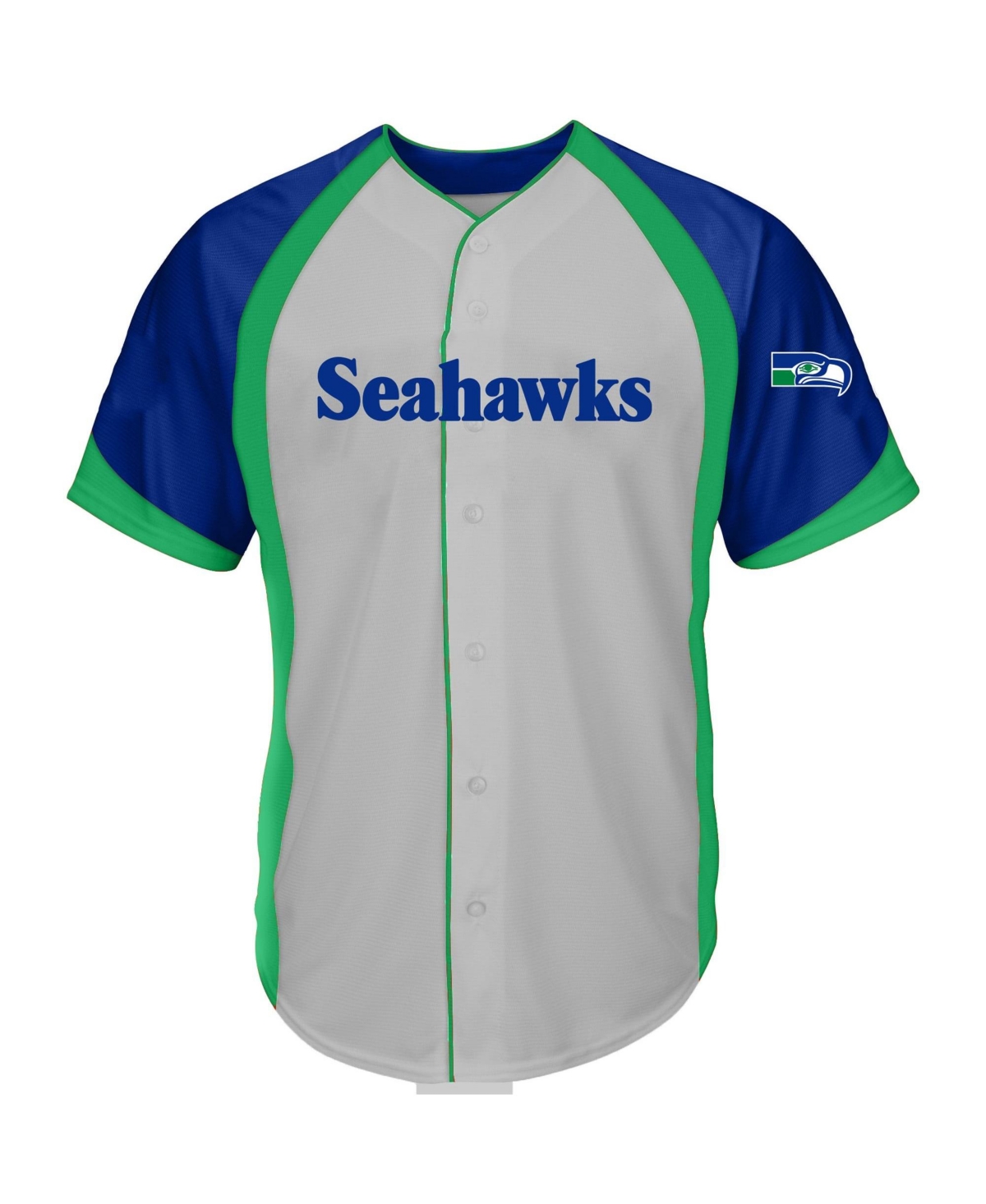 Fanatics Men's Big & Tall Seattle Seahawks V-Neck Raglan-Sleeve T-Shirt - Gray, Royal