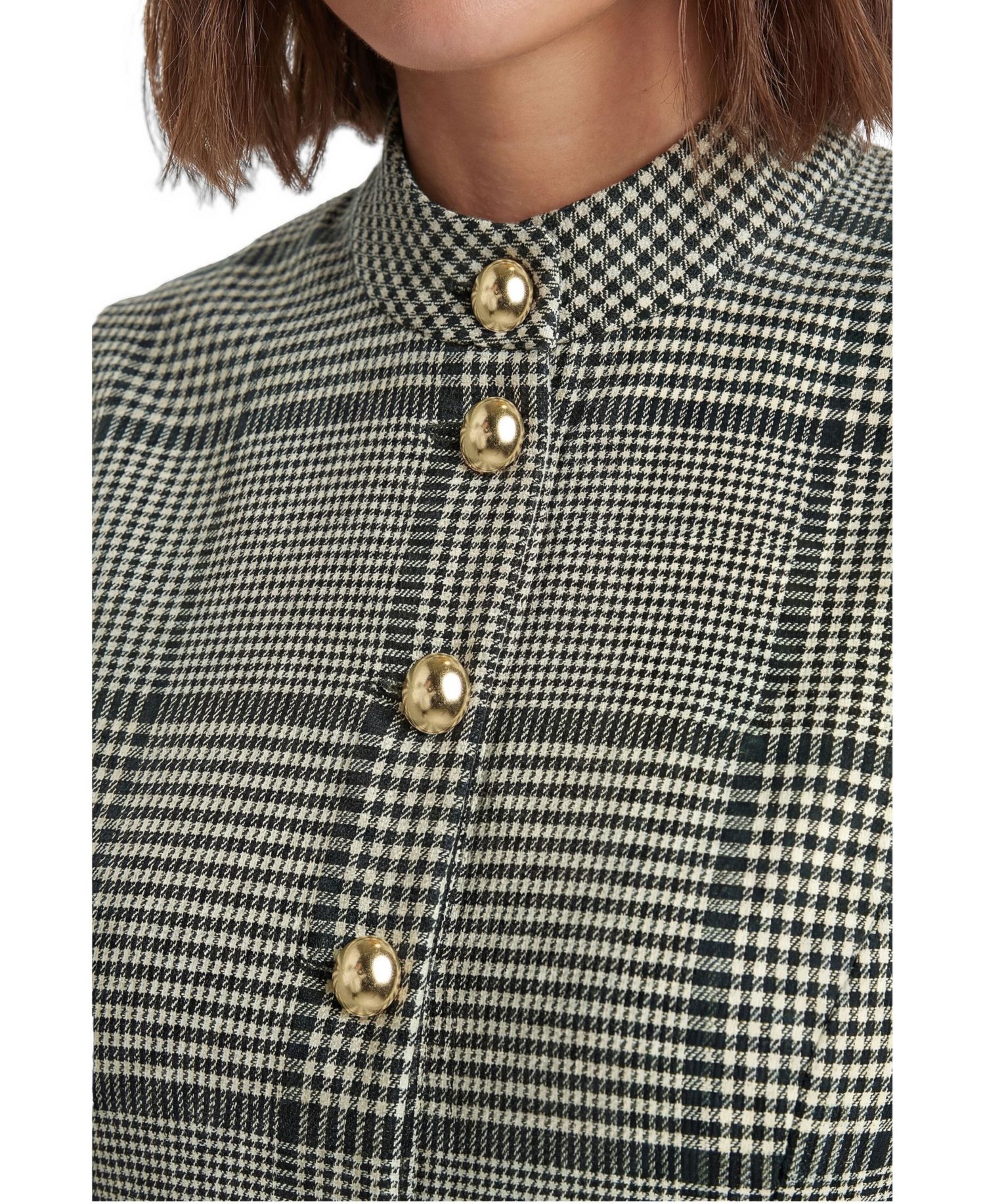 Women's Wedding Guest Check Peplum Midi Dress