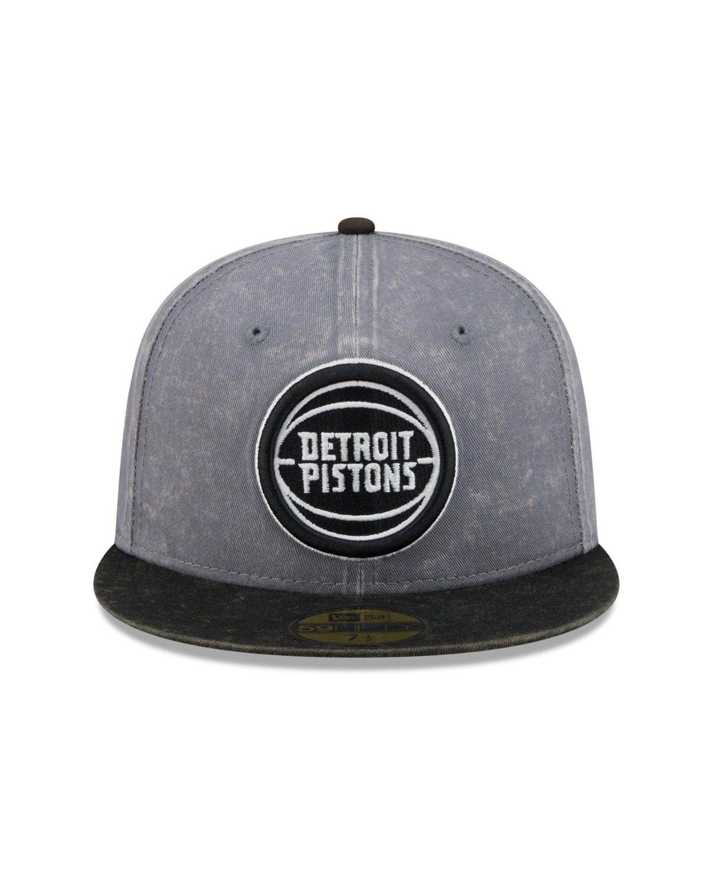 Мужская кепка New Era Gray/Black Detroit Pistons Washed 59FIFTY Fitted Hat — фото 2