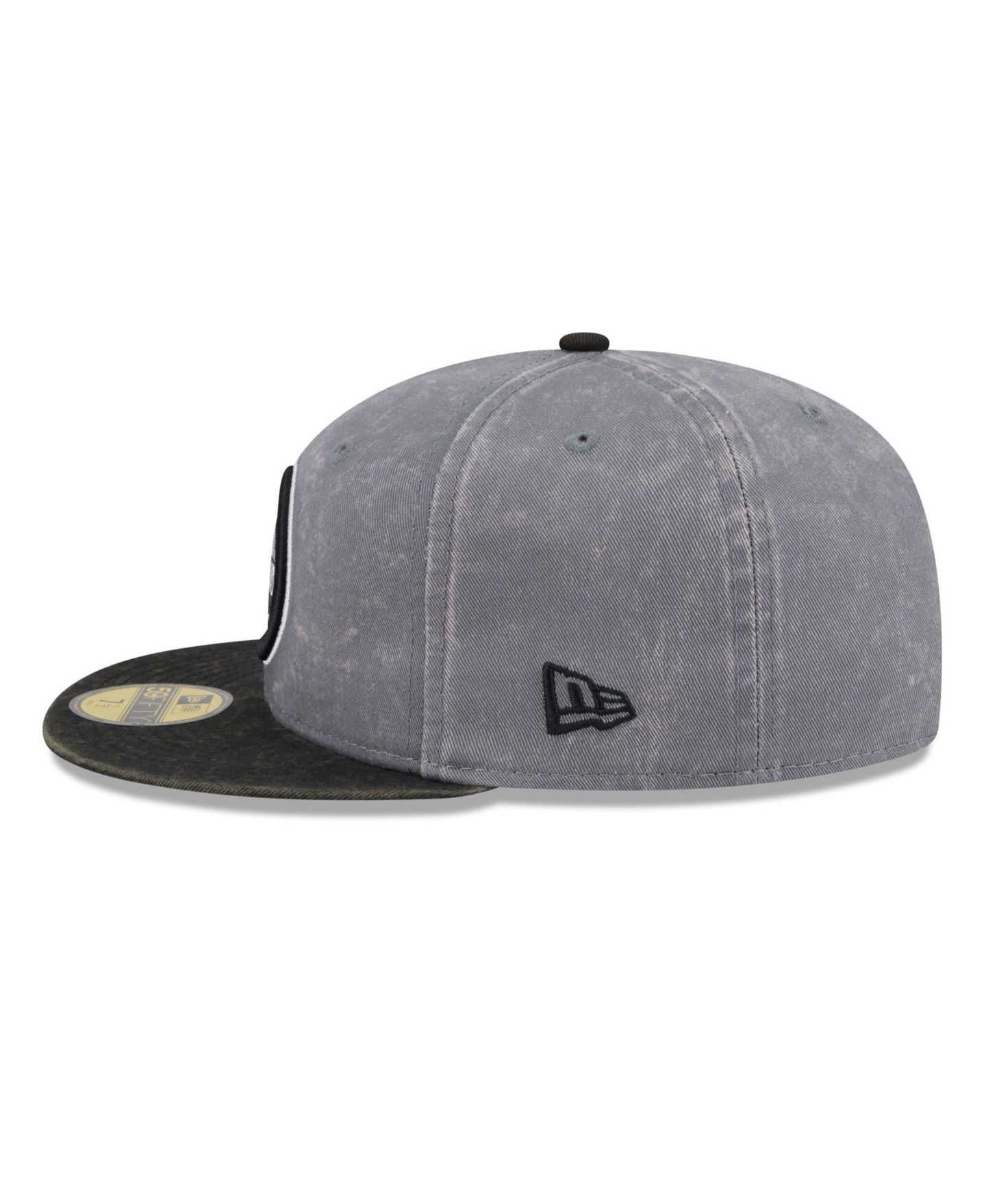 Мужская кепка New Era Gray/Black Detroit Pistons Washed 59FIFTY Fitted Hat — фото 6
