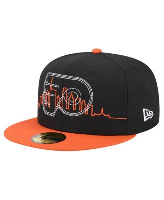 Men's Black/Orange Philadelphia Flyers City Icon Stitched Overlay 59FIFTY Fitted Hat
