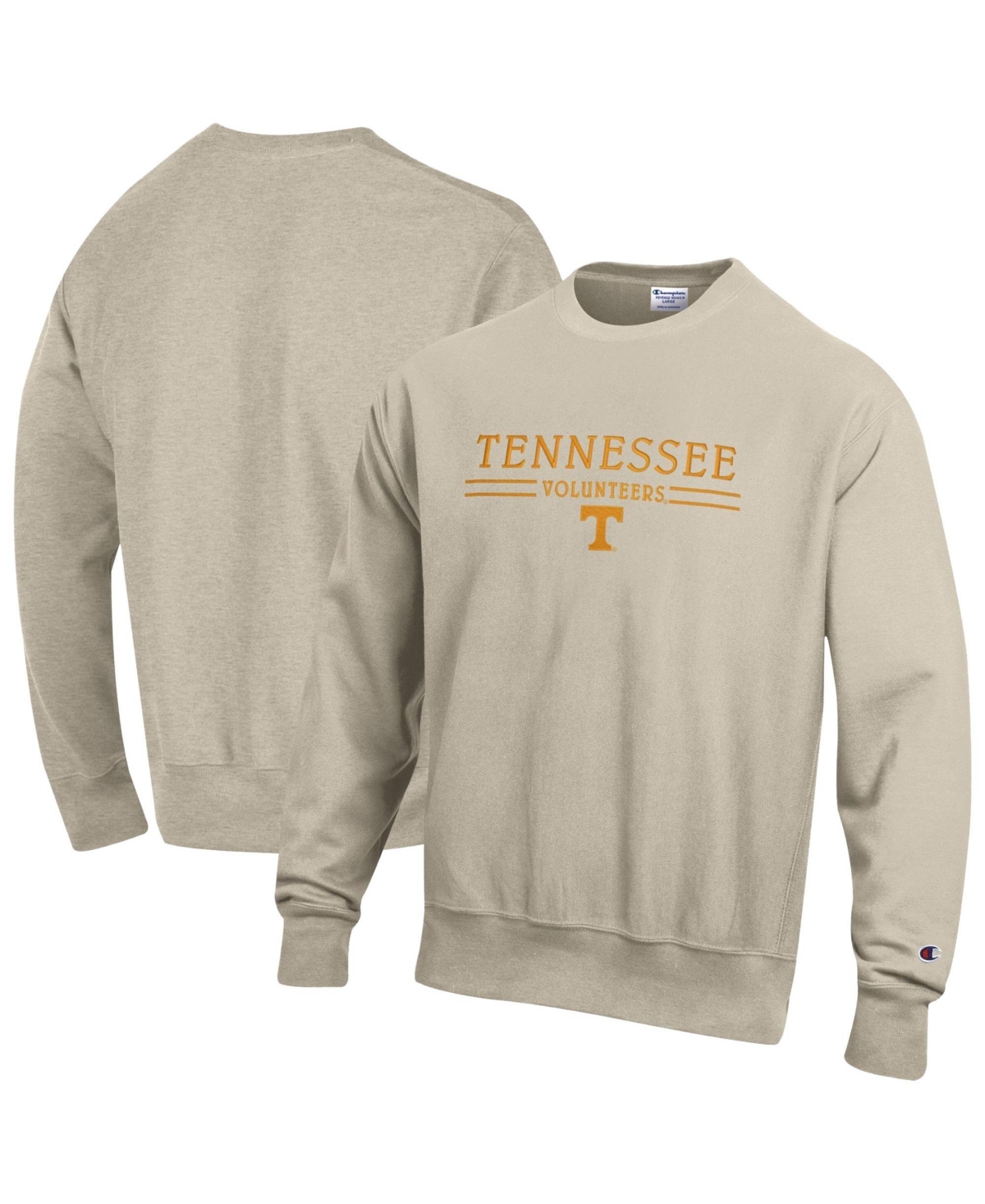Champion Men's Tennessee Volunteers Reverse Weave Heavyweight Embroidered Graphics Sweatshirt - Oatmeal