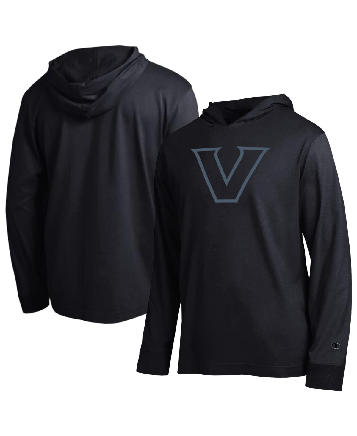 Champion Men's Vanderbilt Commodores Dropped-Shoulder Long-Sleeve Hooded T-Shirt - Black