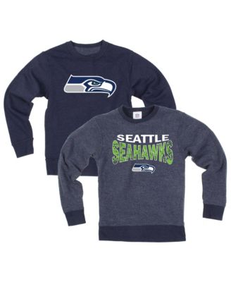 Big Boys and Girls  College Navy Seattle Seahawks Reversible Fleece Sweatshirt