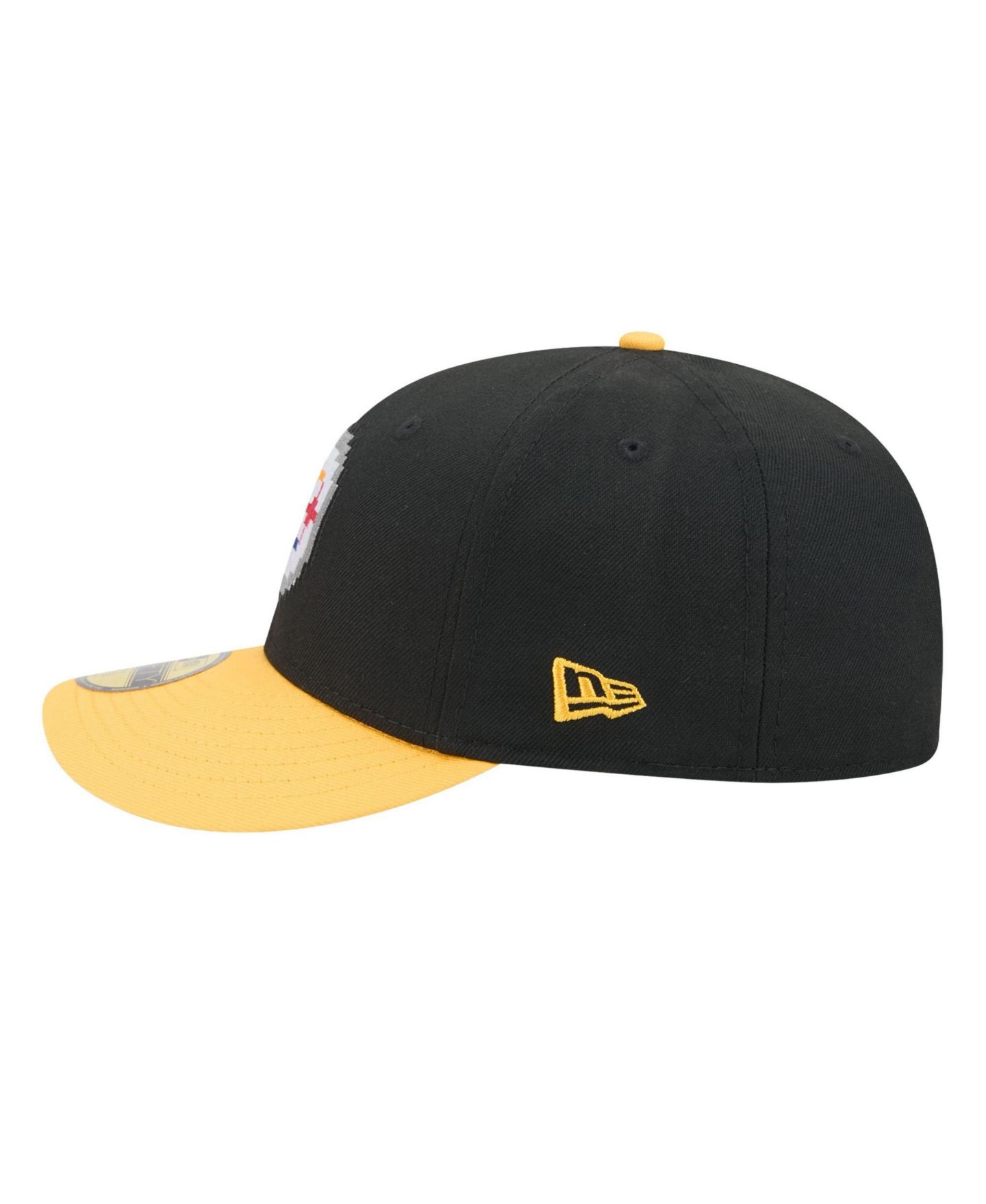 Мужская кепка New Era Black/Gold Pittsburgh Steelers Pixel Curved 59FIFTY Fitted Hat — фото 7