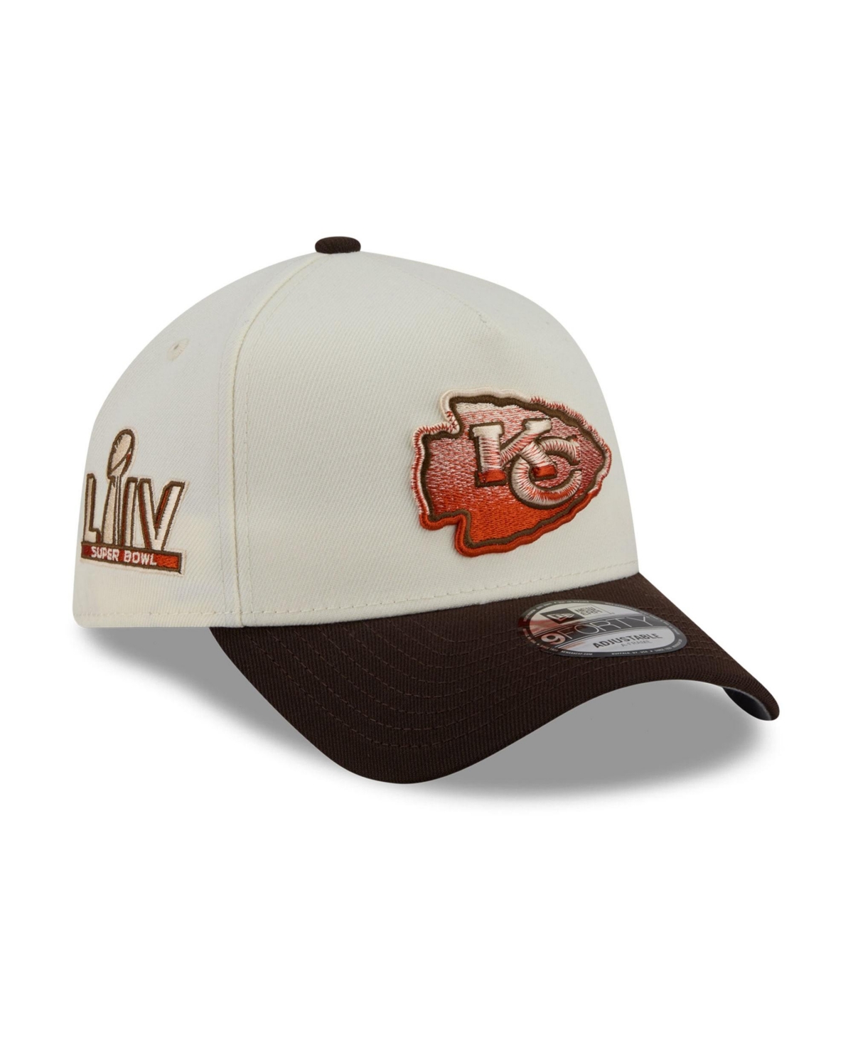 Men's New Era Cream/Brown Kansas City Chiefs Pumpkin Spice A-Frame 9FORTY Adjustable Hat