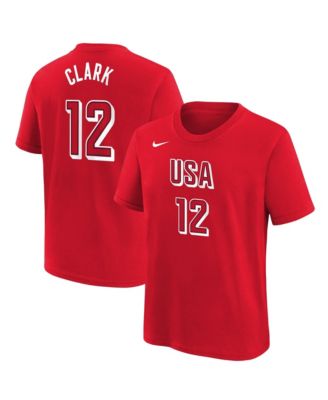 Big Boys and Girls Caitlin Clark Red USA Basketball Name & Number T-Shirt