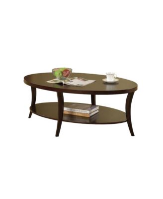 Perth Espresso Oval Coffee Table with Shelf