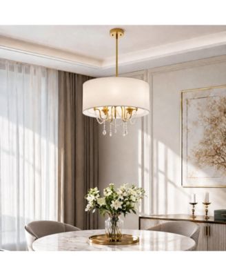 Pendant Light with K9 Cut Crystal, E12 Base, Adjustable