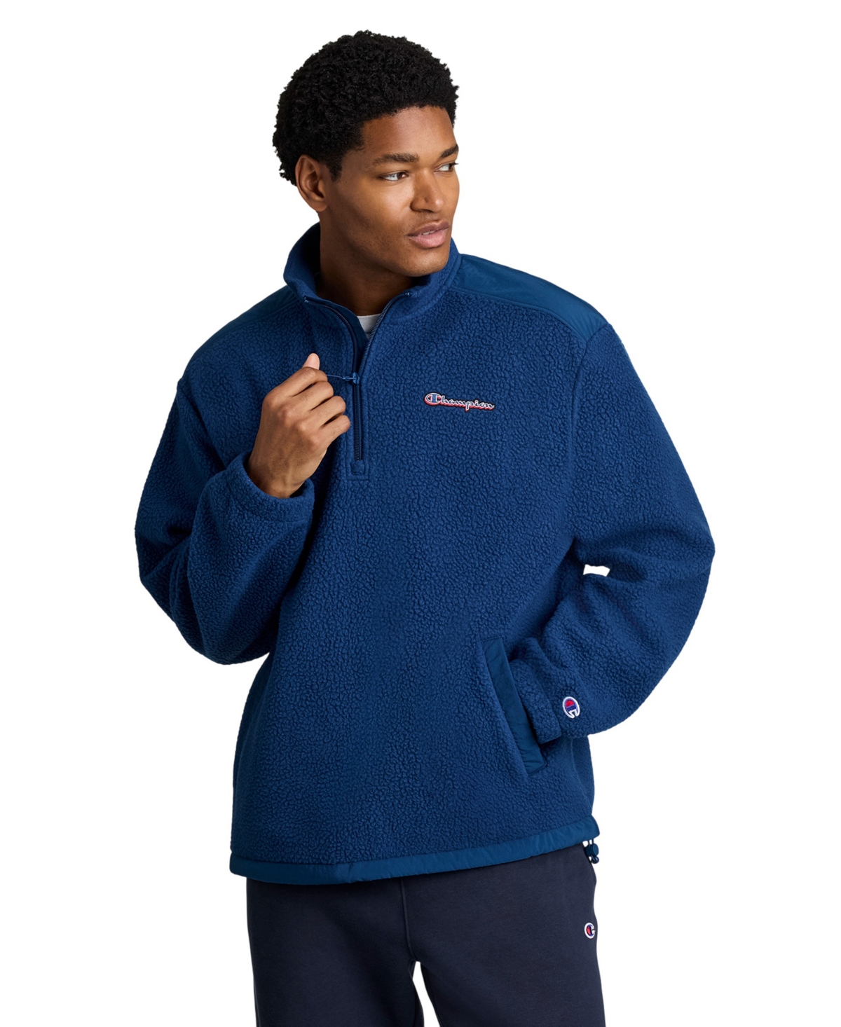 Champion Men's Polar Fleece Quarter-Zip Pullover - Estate Blue