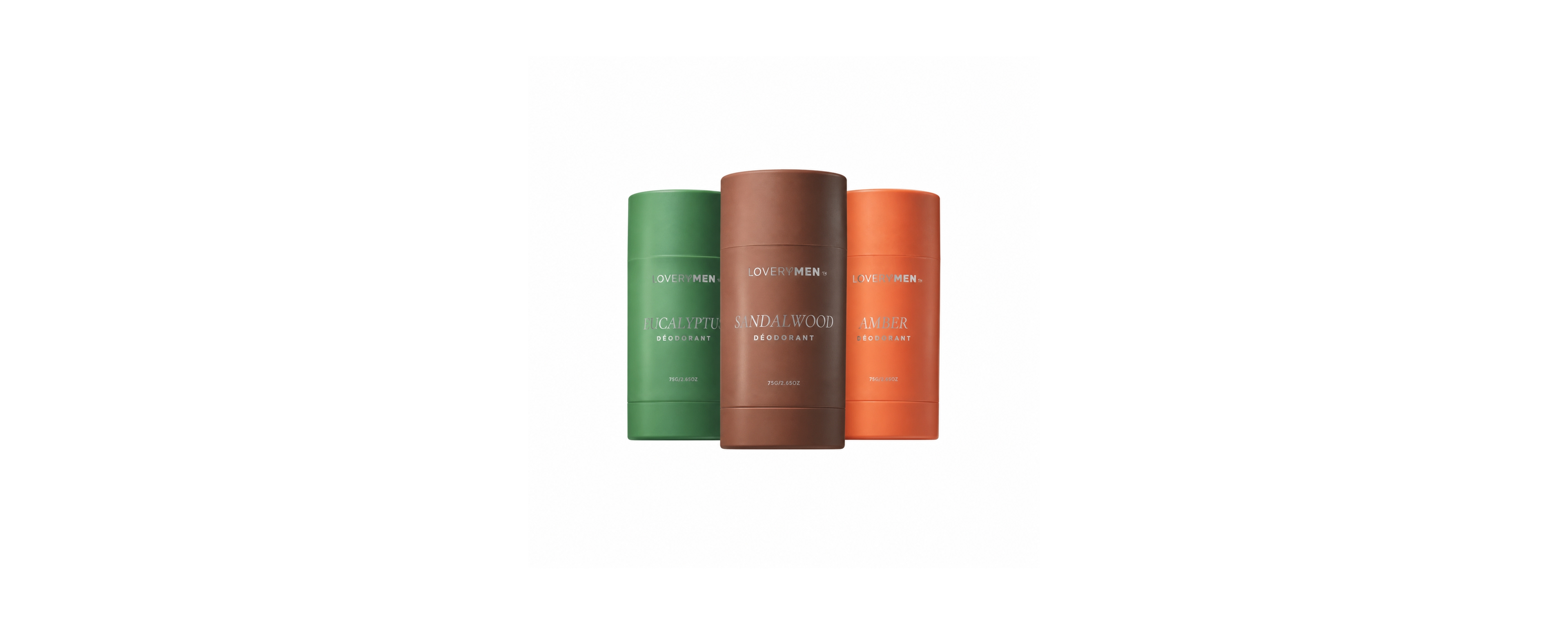 Lovery Amber, Eucalyptus Sandalwood Aluminum Free Deodorant Stick - 3-Piece 24hr Odor Control