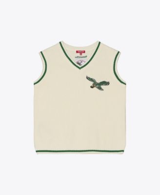 Women's Cream Philadelphia Eagles Retro Roots V-Neck Sweater Vest