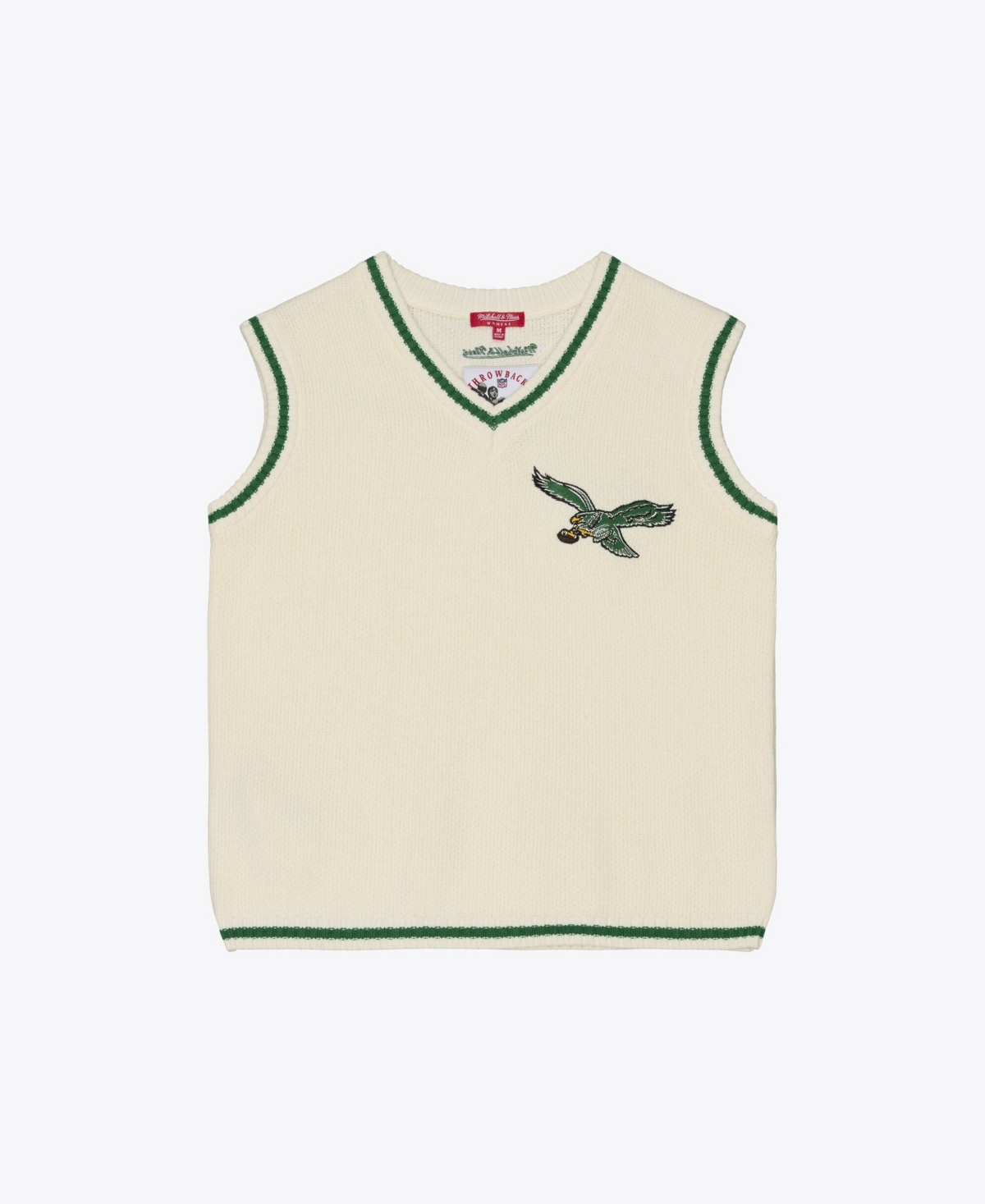 Mitchell & Ness Women's Philadelphia Eagles Retro Roots V-Neck Midweight Sweater Vest