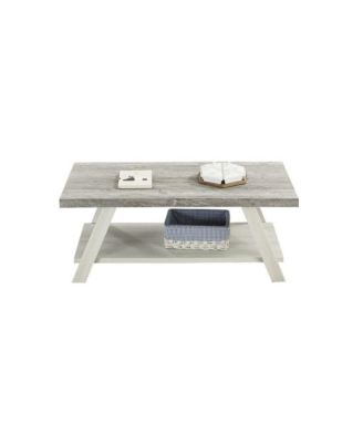 Athens Contemporary Two-Tone Wood Shelf Coffee Table
